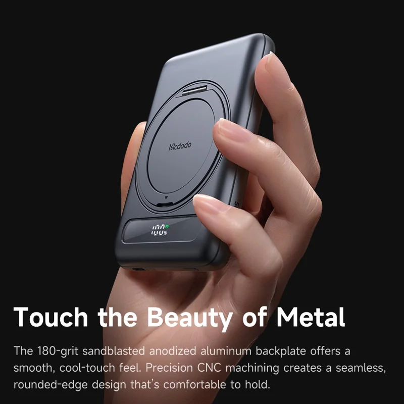 MCDODO MC-836 Power Bank Magnetico Sottile in Metallo da 5000mAh, Caricatore Wireless Portatile con Ricarica Rapida 20W