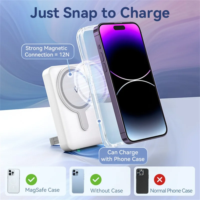 VENTION FHT Series 10000mAh Magnetic Wireless Charging Power Bank 22.5W Fast Charging Portable Charger - Black