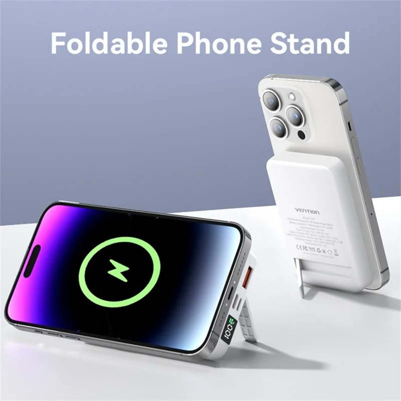 VENTION FHT Series 10000mAh Magnetic Wireless Charging Power Bank 22.5W Fast Charging Portable Charger - Black