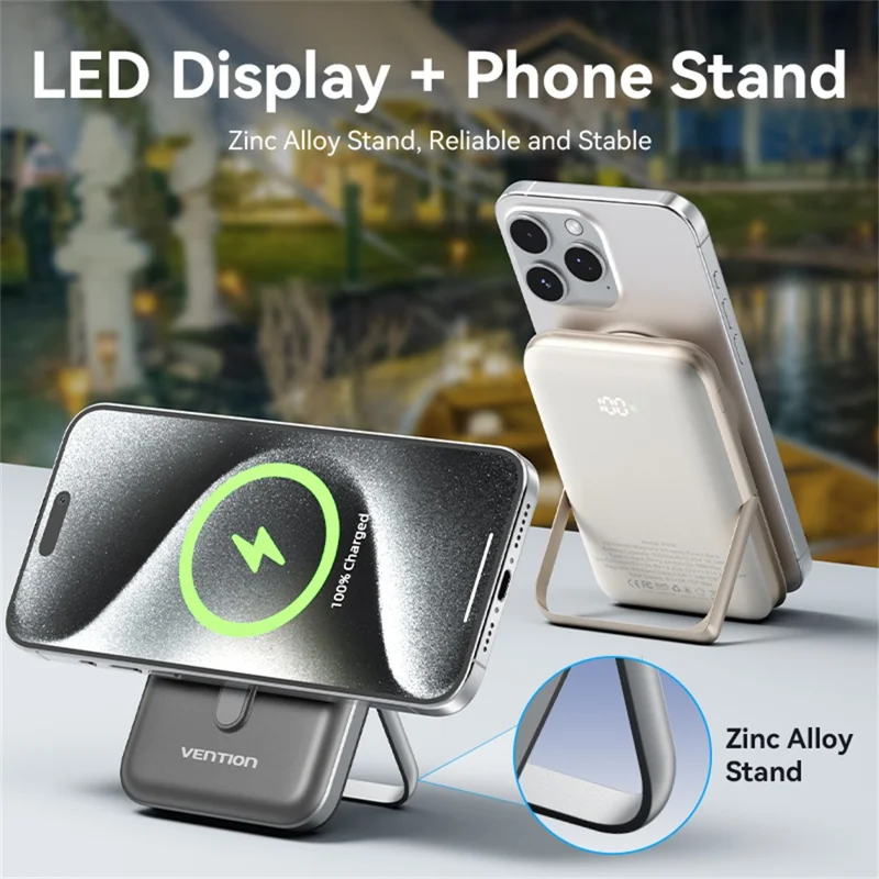 VENTION FHN Series 10000mAh Magnetic Wireless Charging Power Bank 20W Fast Charging Portable Charger - Black