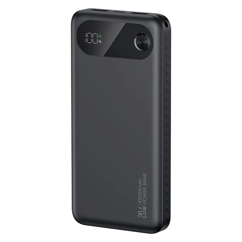 Batería externa USAMS CD249 PD de 20W y 10000mAh con carga rápida y pantalla digital - Negro
