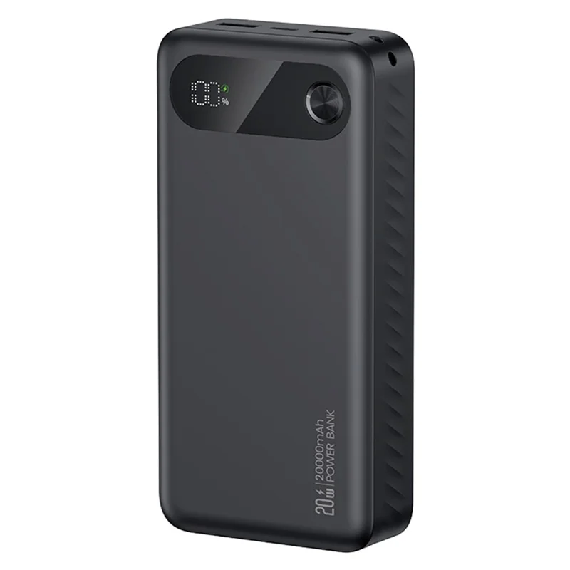 Batería externa USAMS CD251 PD de 20 W, 20.000 mAh, carga rápida con pantalla digital - Negro