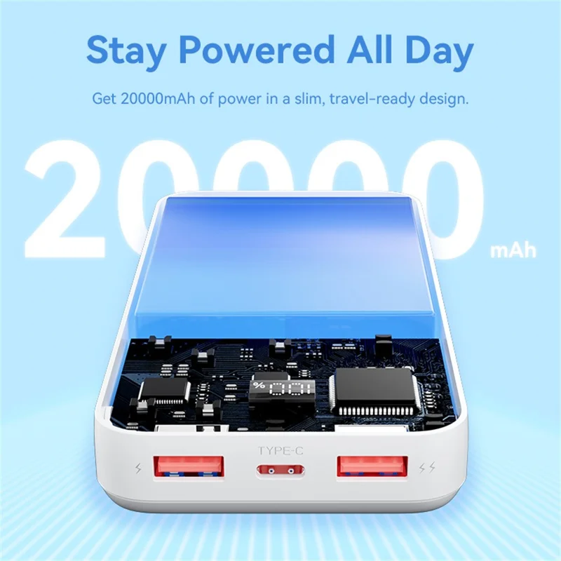 VENTION FHL Serie 20000mAh Powerbank 22,5W mit digitaler Anzeige für Smartphone und Tablet - Schwarz