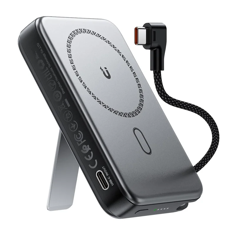 ACEFAST M24 Banco de energía magnético de 22,5W con soporte integrado / Cable de 10000 mAh