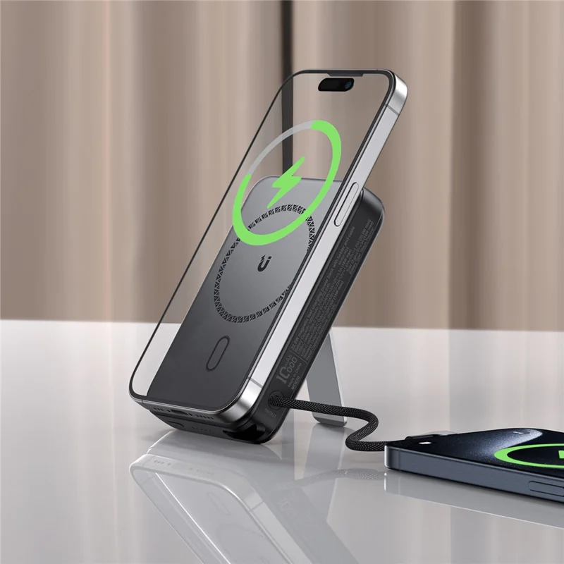 ACEFAST M24 Banco de energía magnético de 22,5W con soporte integrado / Cable de 10000 mAh