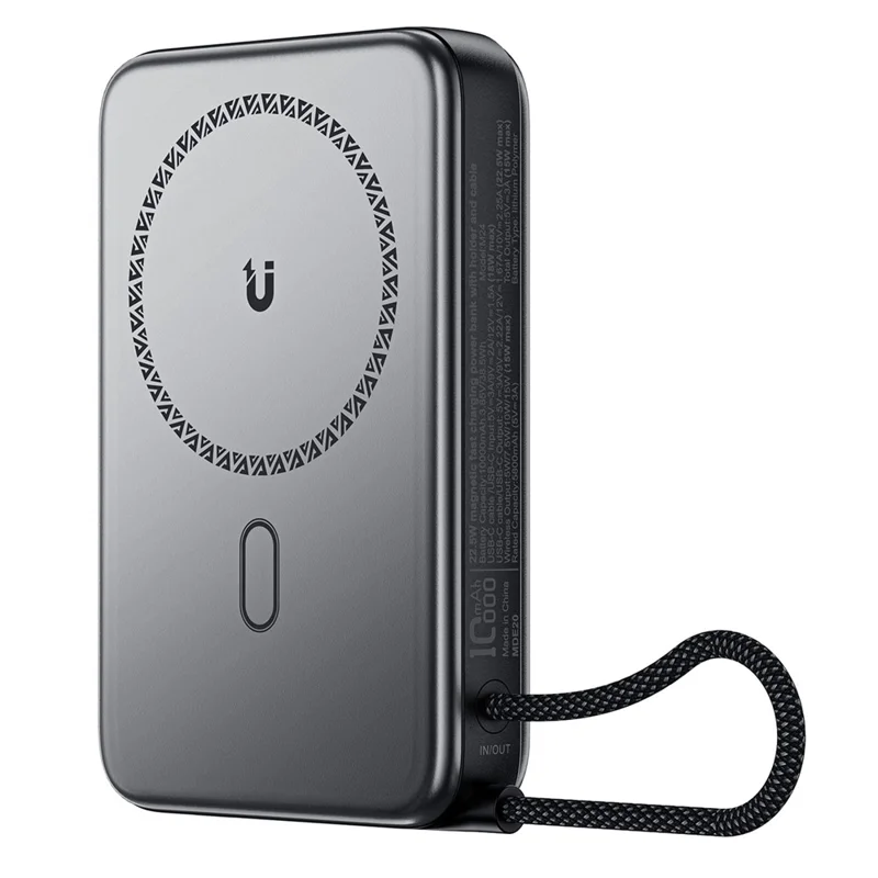ACEFAST M24 Banco de energía magnético de 22,5W con soporte integrado / Cable de 10000 mAh