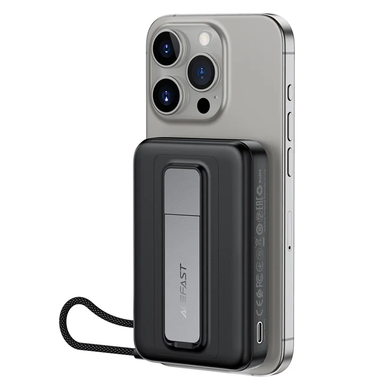 ACEFAST M24 Banco de energía magnético de 22,5W con soporte integrado / Cable de 10000 mAh