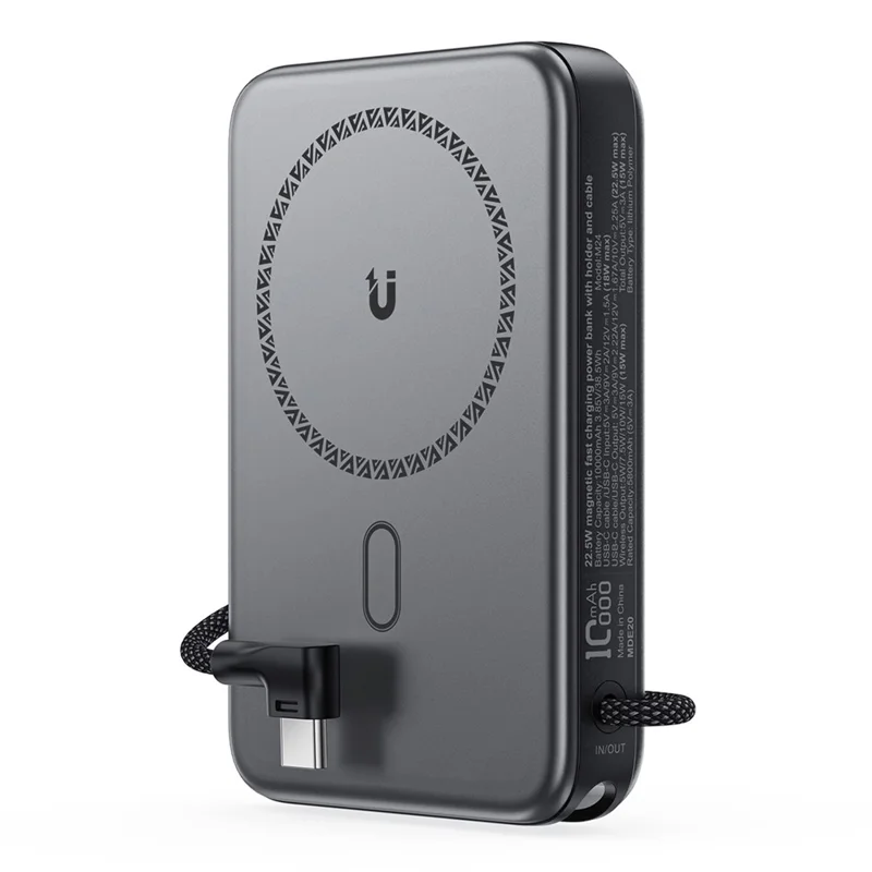 ACEFAST M24 Banco de energía magnético de 22,5W con soporte integrado / Cable de 10000 mAh