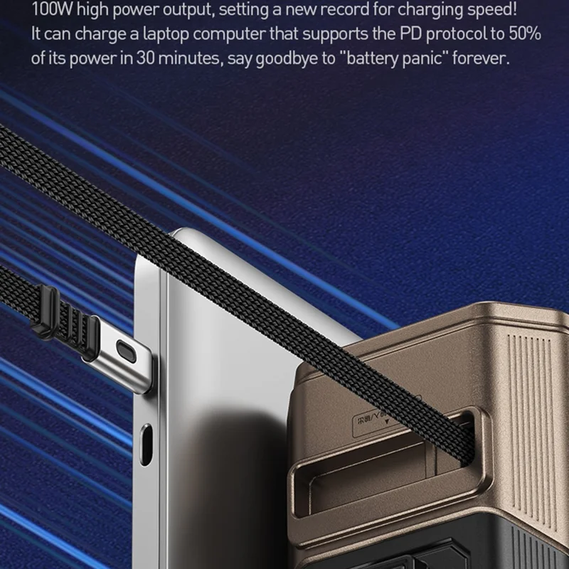 WEKOME WP-69 Dofon Powerbank de 100W de Alta Potência Multifuncional de 50000mAh com Cabo de Carregamento Retrátil