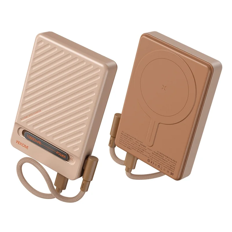 WEKOME WP-70 Magnetic Wireless Power Bank 10000mAh Fast Charging Foldable Stand Portable Charger - Pink