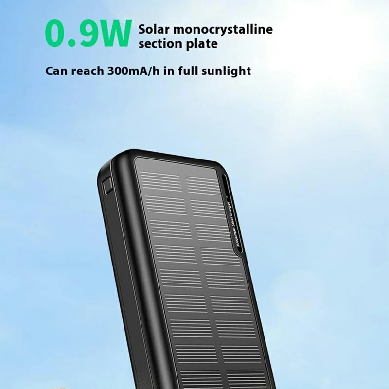 818p Tragbare Solarenergie Powerbank 30000mAh Hochkapazitive Notfall Outdoor Telefon-Ladegerät