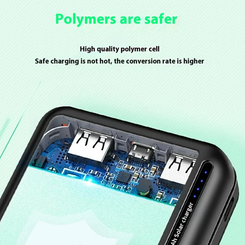 818p Tragbare Solarenergie Powerbank 30000mAh Hochkapazitive Notfall Outdoor Telefon-Ladegerät