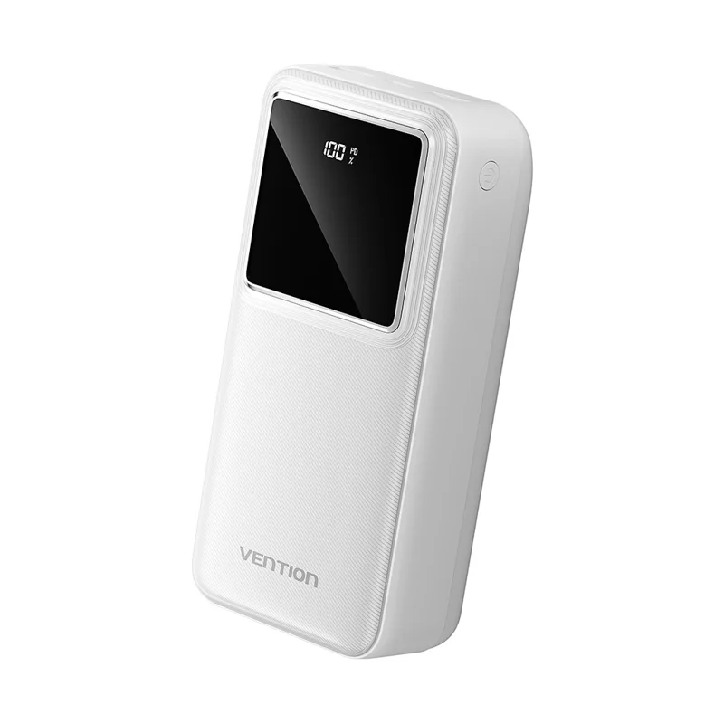 VENTION FHM Series 30000mAh Power Bank 22.5W Fast Charging Portable Charger with Type C + Dual USB Output - White