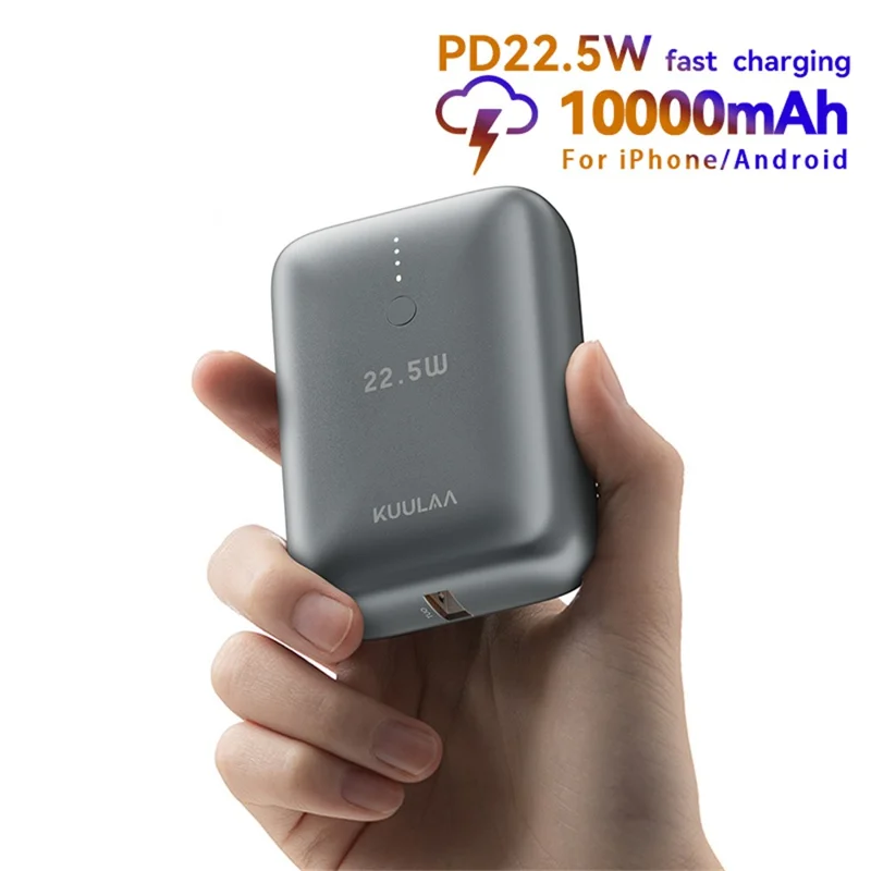 KUULAA KL-J08 Smartphones Powerbank 10000mAh PD 22,5W Schnellladegerät - Grau