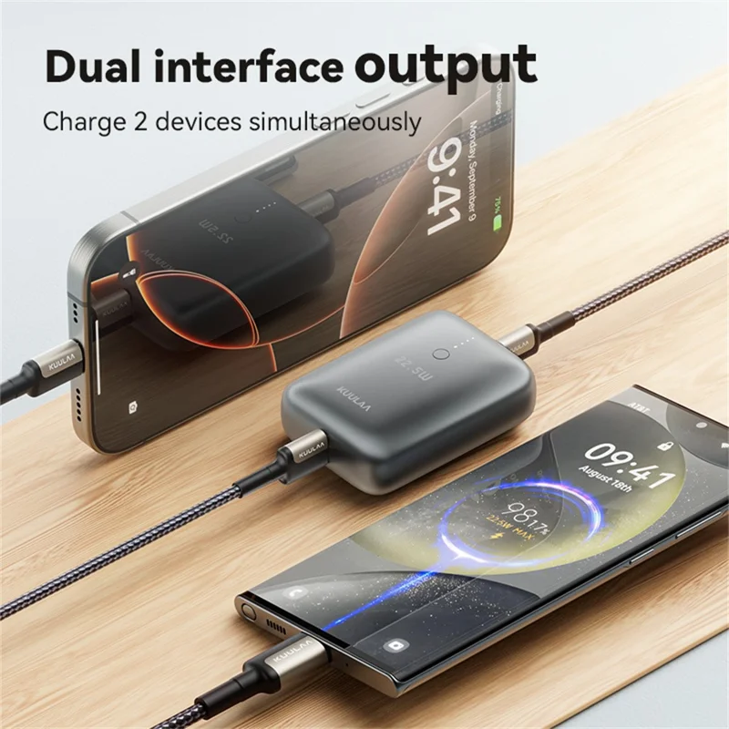 KUULAA KL-J08 Smartphones Powerbank 10000mAh PD 22,5W Schnellladegerät - Grau