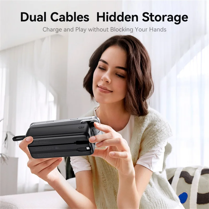 KUULAA KL-P300 Power Bank da 30000mAh con Ricarica Veloce 22.5W Caricabatterie Portatile con Cavi Type C + iP Integrati