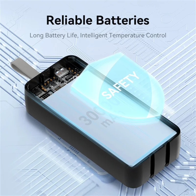 KUULAA KL-P300 Power Bank da 30000mAh con Ricarica Veloce 22.5W Caricabatterie Portatile con Cavi Type C + iP Integrati