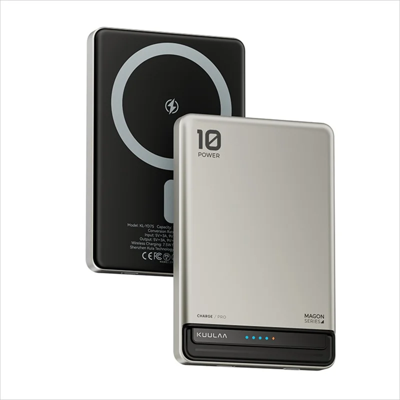KUULAA KL-YD75 15W Magnetische Wireless Ladegerät 10000mAh Powerbank Handyladegerät - Titan