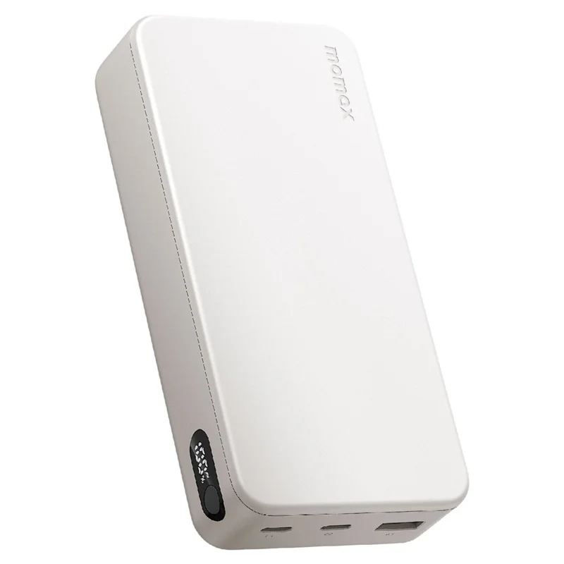 MOMAX 1-Power Vital Batterie Externe 20000mAh PD 20W Charge Rapide 2 Type-C + 1 USB-A Chargeur de Téléphone - Blanc