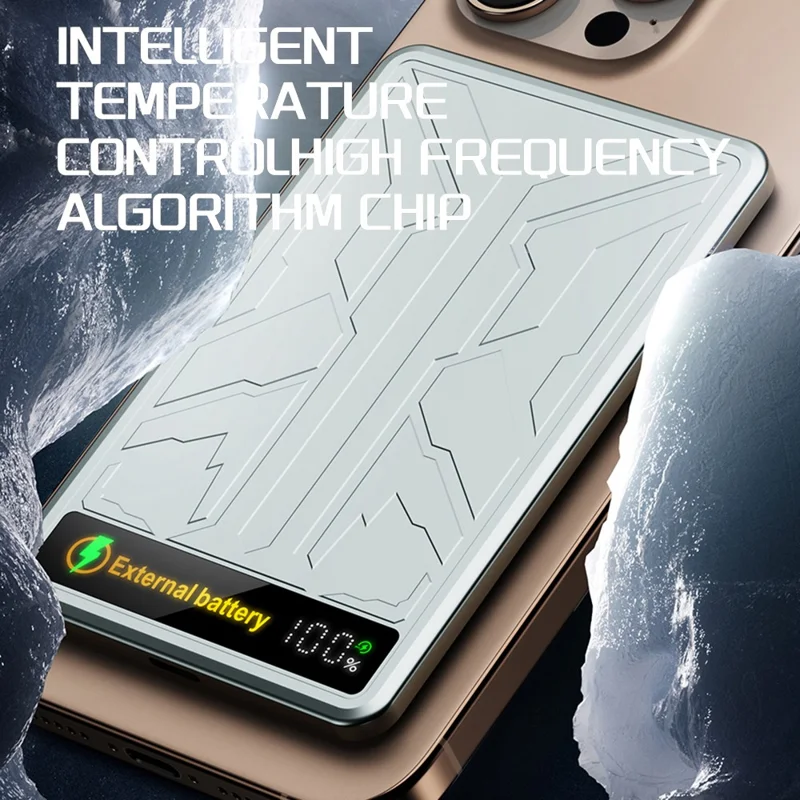 F16 5000mAh Mecha Portable Charger Ultra Thin 15W Magnetic Power Bank for iPhone  /  AirPods  /  Apple Watch