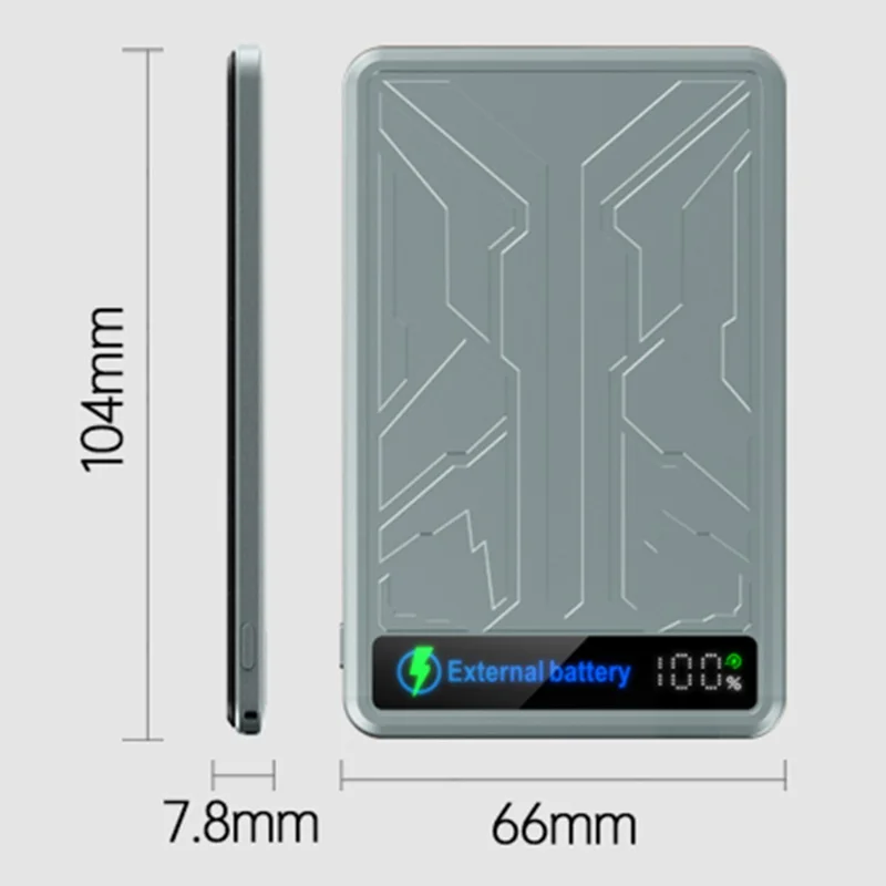 F16 5000mAh Mecha Portable Charger Ultra Thin 15W Magnetic Power Bank for iPhone  /  AirPods  /  Apple Watch