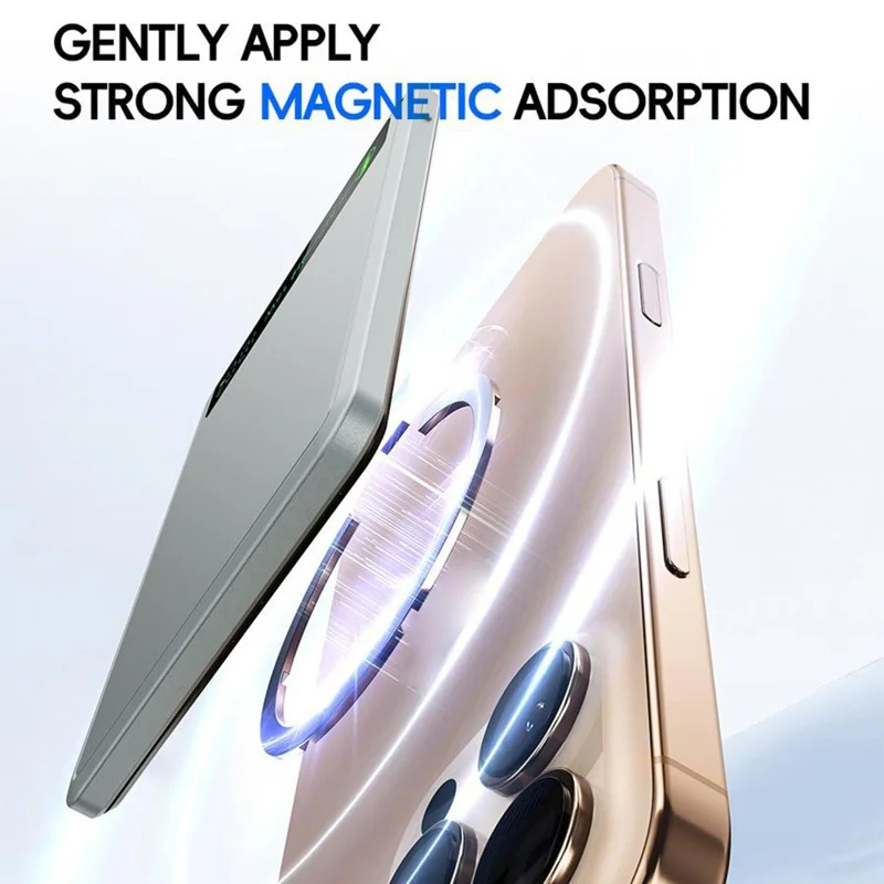 F16 10000mAh Digital Display Portable Charger Ultra Thin 15W Magnetic Power Bank for iPhone  /  AirPods  /  Apple Watch - Rose Gold