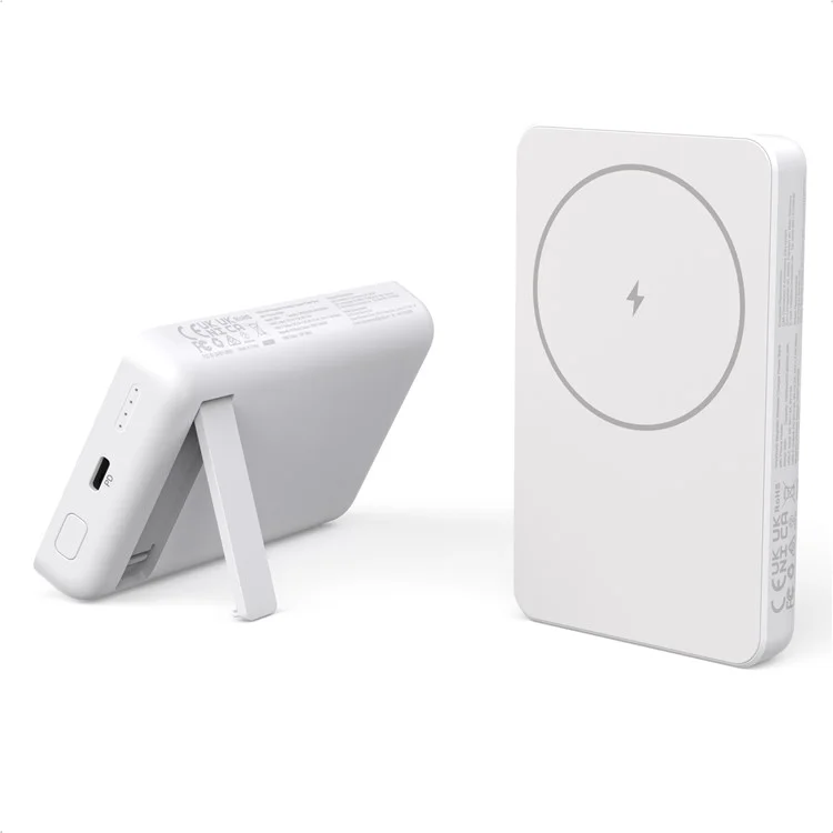 CHOETECH B651 10000mAh Magnetic Wireless Power Bank Portable Charger External Battery Pack with Folding Stand - White