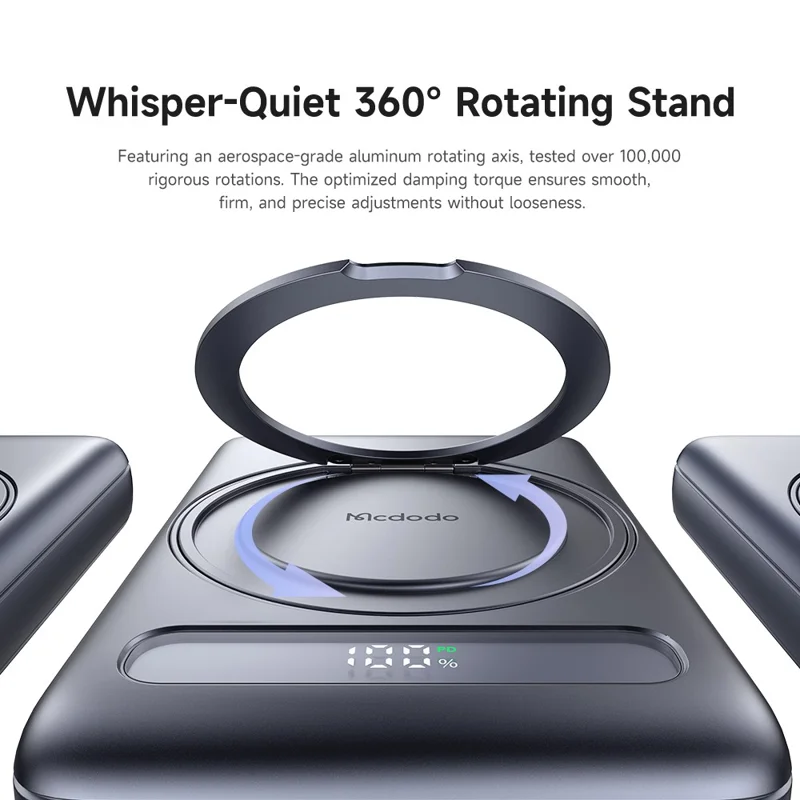 MCDODO MC-837 10000mAh 20W Metal Ultra Thin Magnetic Power Bank Wireless Charging Phone Charger