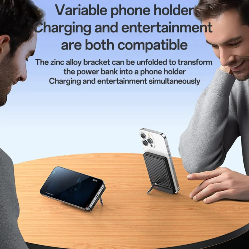 YESIDO YP77 Magnetische Wireless Powerbank mit integriertem Kabel und Ständer, 5000mAh