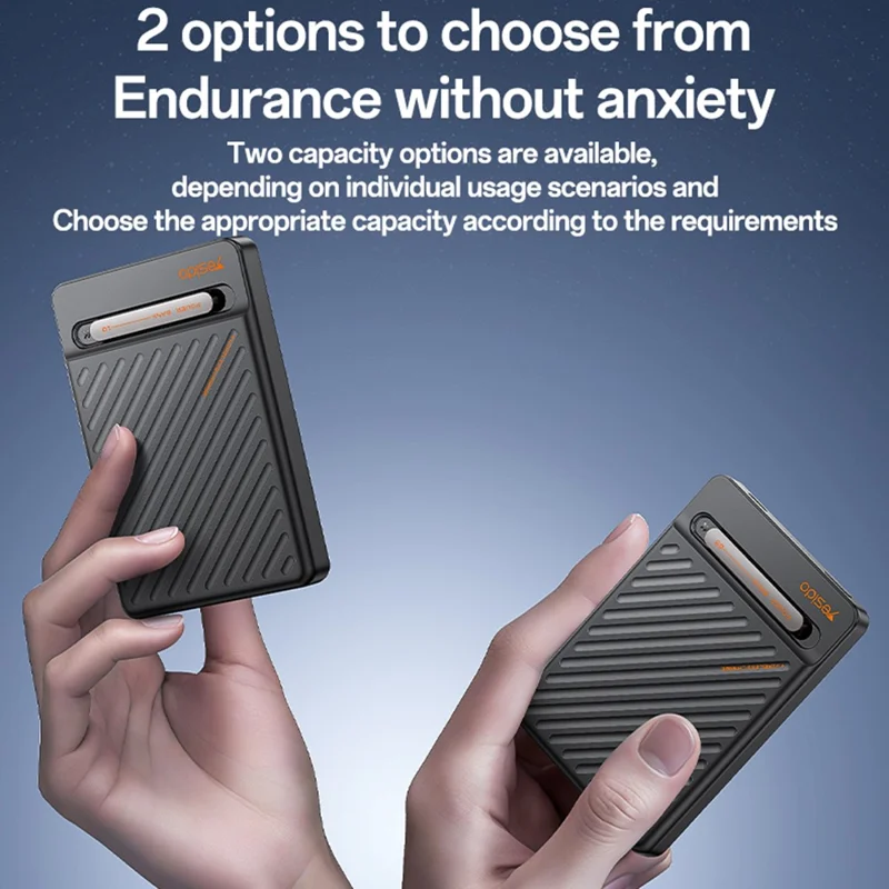 YESIDO YP78 Magnetic Wireless Charging 10000mAh Phone Power Bank with Built-in Cable + Kickstand
