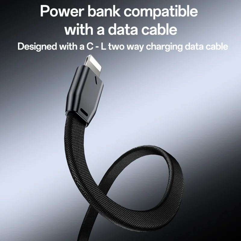YESIDO YP75 10000mAh Digital Display Portable Charger 22.5W Fast Charging Power Bank Built In iP Cable