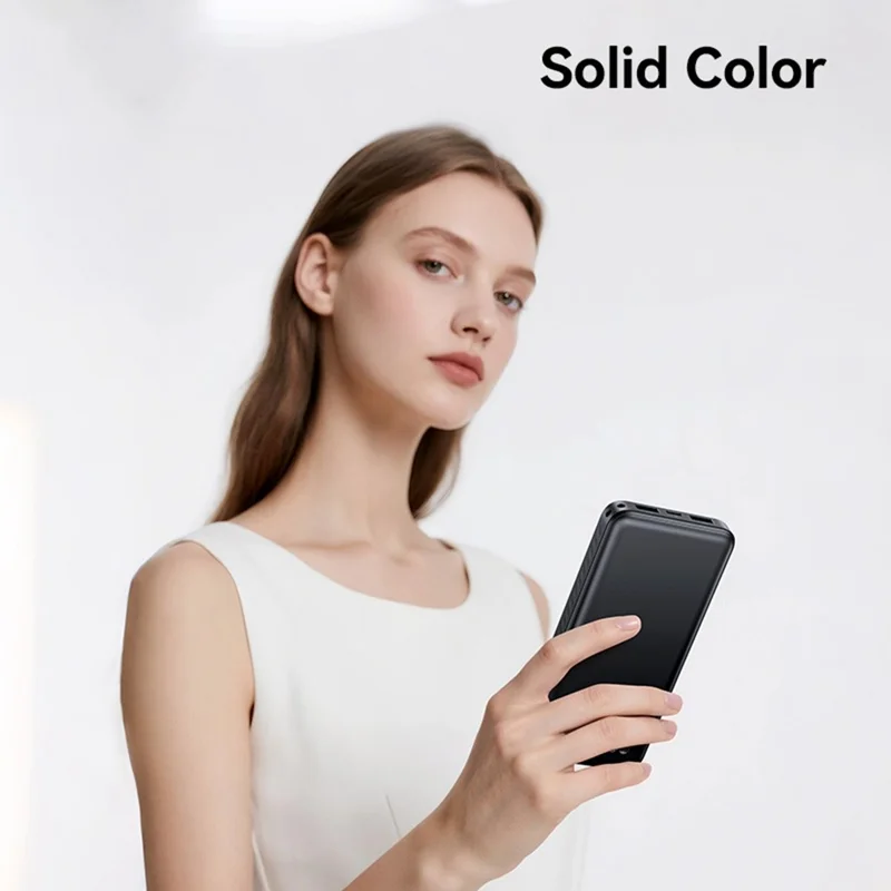 USAMS PB83 CD253 10000mAh Power Bank with 2 USB Outputs Portable Charger for Android iPhone - White