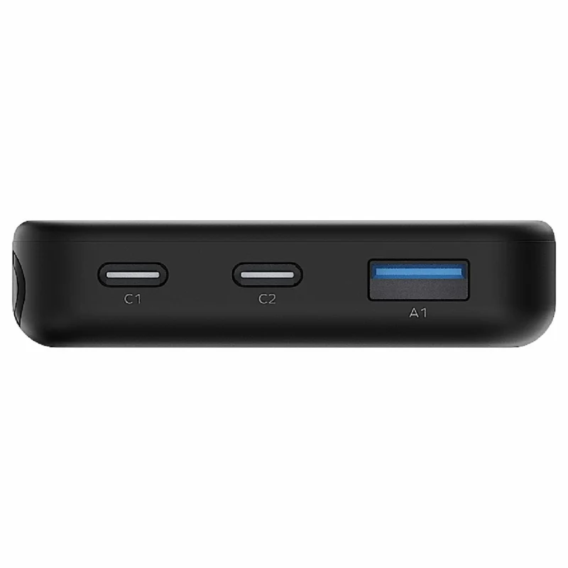 MOMAX 1-Power Vital 10000mAh Power Bank 20W PD Fast Charging 2 USB-C + 1 USB-A LED Display Phone Charger - Black