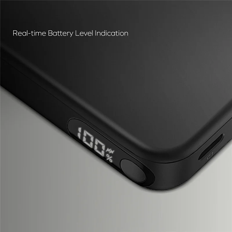MOMAX 1-Power Vital 10000mAh Power Bank 20W PD Fast Charging 2 USB-C + 1 USB-A LED Display Phone Charger - Black