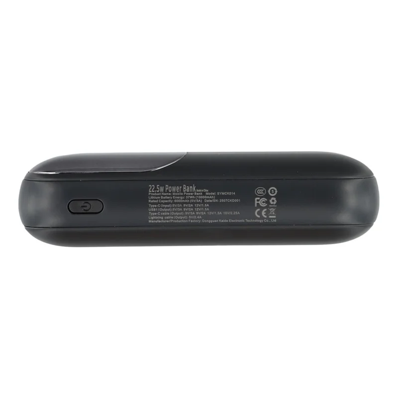 MAIBUS 10000mAh Power Bank 22,5W Caricabatterie Portatile Veloce con Ingresso/Uscita USB C per Smartphone e Tablet - Nero