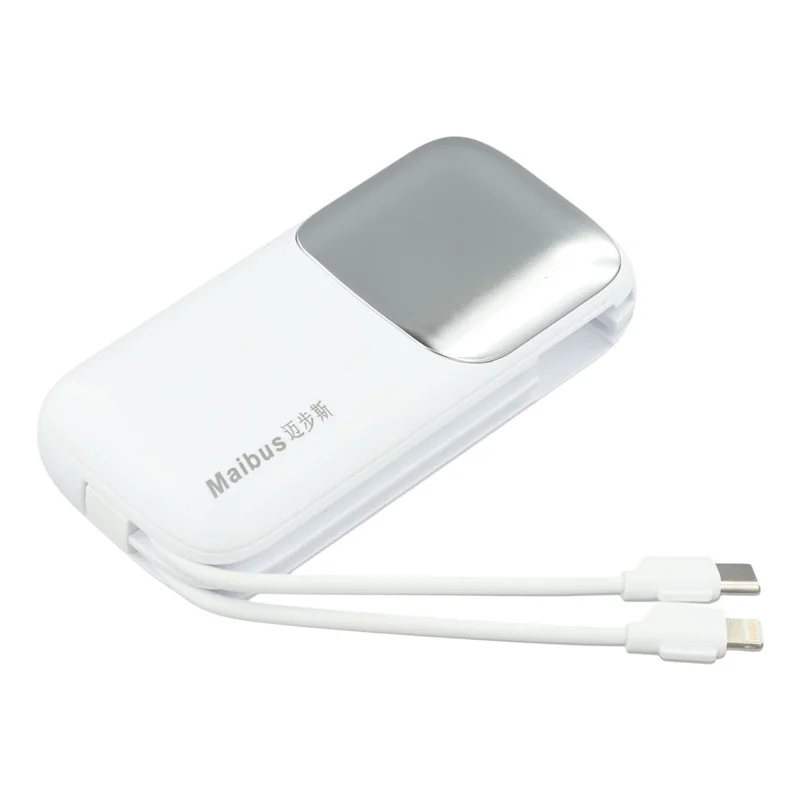 MAIBUS Power Bank 10000mAh Carregador Portátil com Carregamento Rápido de 22,5W, Entrada/Saída USB-C para Smartphones e Tablets - Branco