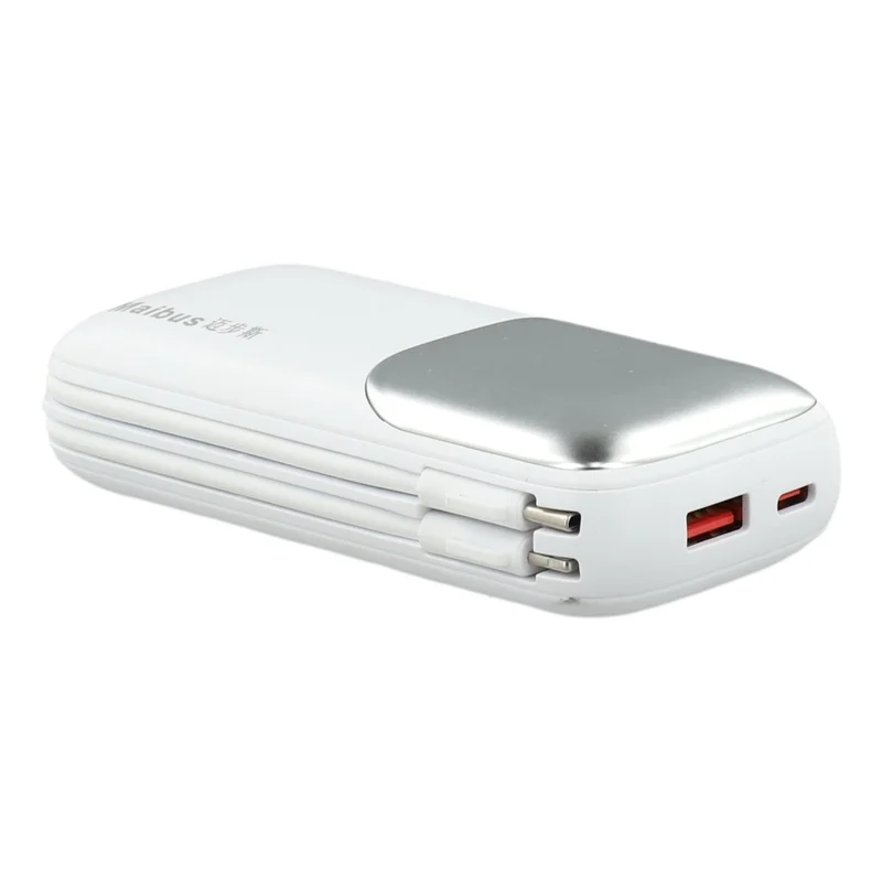 MAIBUS Power Bank 10000mAh Carregador Portátil com Carregamento Rápido de 22,5W, Entrada/Saída USB-C para Smartphones e Tablets - Branco
