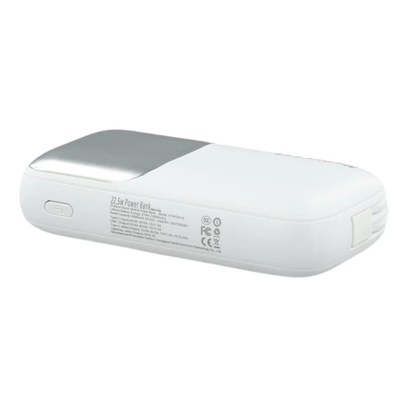 MAIBUS Power Bank 10000mAh Carregador Portátil com Carregamento Rápido de 22,5W, Entrada/Saída USB-C para Smartphones e Tablets - Branco