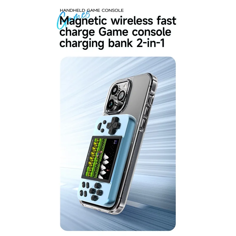 Console di giochi portatile L9 da 5000mAh con ricarica wireless magnetica e power bank per telefono - Argento