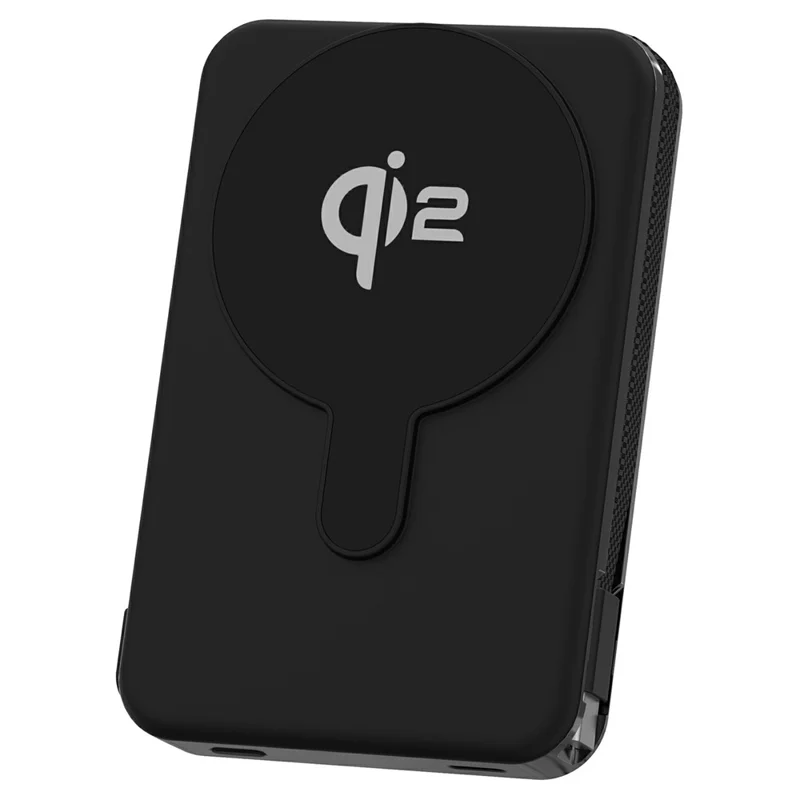 M01B 10000mAh Banco de Energía Portátil 35W Carga Rápida PD 15W Cargador Inalámbrico Magnético QI2 con Cable Incorporado - Negro