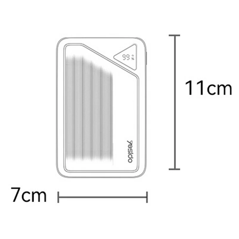 YESIDO YP85 20000mAh Power Bank with Built In Type C + iP Cables Digital Display 22.5W Fast Charging Portable Charger