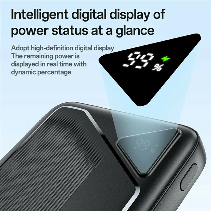 YESIDO YP85 20000mAh Power Bank with Built In Type C + iP Cables Digital Display 22.5W Fast Charging Portable Charger