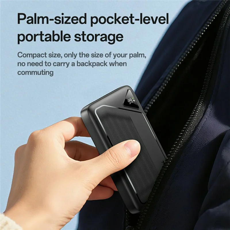 YESIDO YP85 20000mAh Power Bank with Built In Type C + iP Cables Digital Display 22.5W Fast Charging Portable Charger