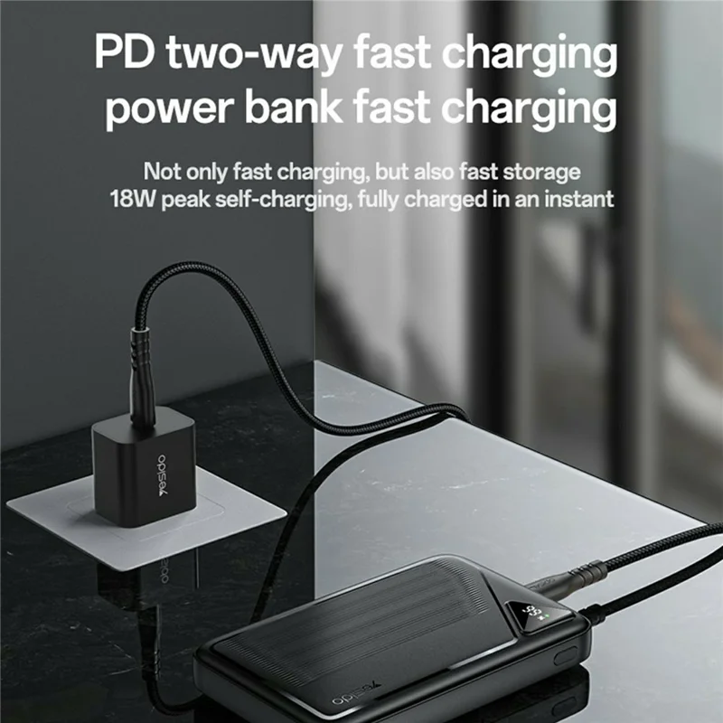 YESIDO YP82 10000mAh Power Bank Digital Display 22.5W Fast Charging Portable Charger