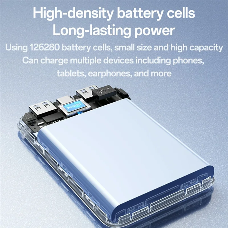 YESIDO YP81 20000mAh Power Bank Digital Display 2.4A Fast Charging Portable Charger with 2 USB + 1 Type C Ports