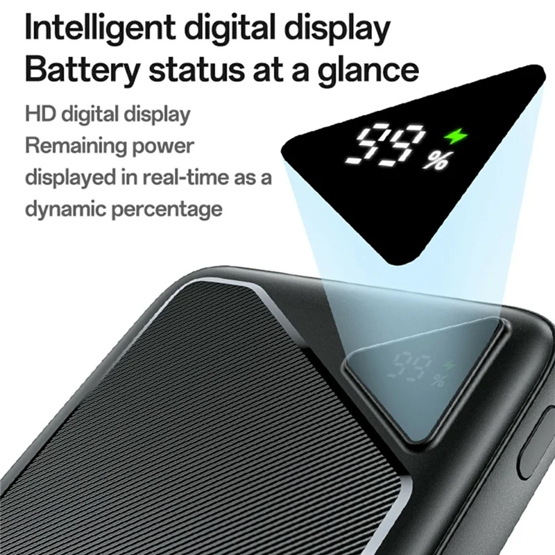 YESIDO YP81 20000mAh Power Bank Digital Display 2.4A Fast Charging Portable Charger with 2 USB + 1 Type C Ports