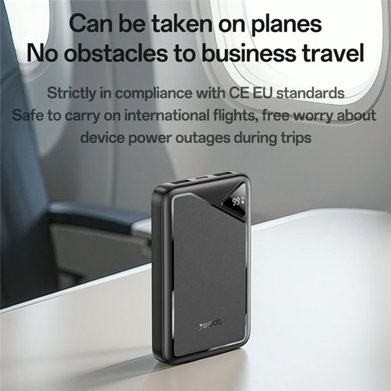 YESIDO YP81 20000mAh Power Bank Digital Display 2.4A Fast Charging Portable Charger with 2 USB + 1 Type C Ports