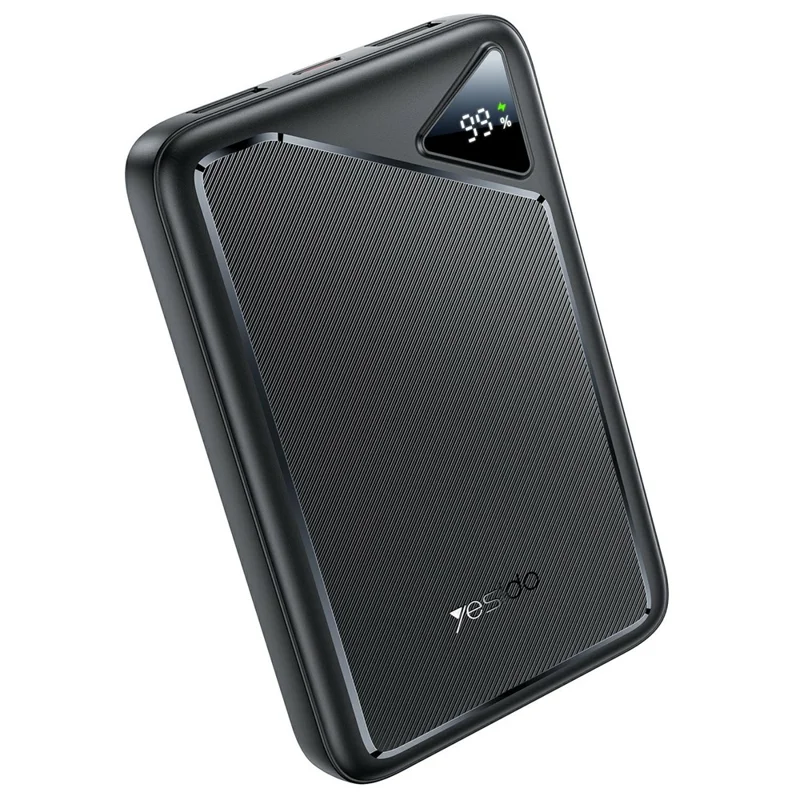 YESIDO YP80 10000mAh Power Bank Digital Display 2.4A Fast Charging Portable Charger with 2 USB + 1 Type C Ports
