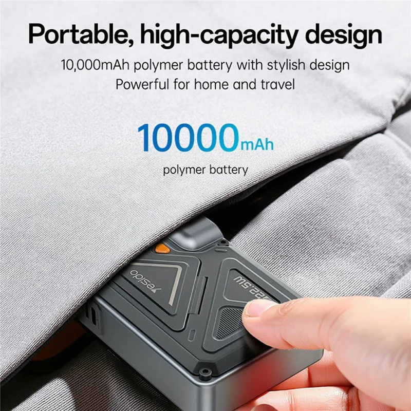 YESIDO YP89 AC + DC Wireless Charging 10000mAh Power Bank with Stand iP  /  USB  /  Type C Multi Port 22.5W Fast Charger - EU Plug