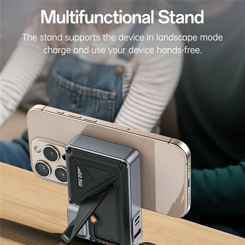YESIDO YP89 AC + DC Wireless Charging 10000mAh Power Bank with Stand iP  /  USB  /  Type C Multi Port 22.5W Fast Charger - EU Plug